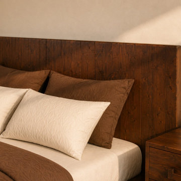 Modern Wooden Platform Bed | Japandi Minimalist Bedroom Furniture