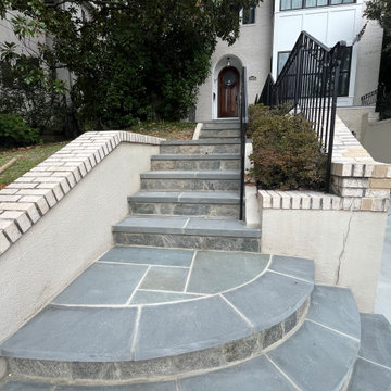 Thermal Walkway with 2 Inch Blue Step Treads and New Driveway in Chevy Chase MD