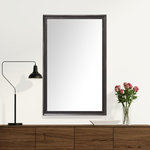 Frame My Mirror - Warren Framed Wall Mirror, Charcoal, 20"x24" - Versatility is the hallmark of the Warren framed mirror. The steep slope of the frame surface puts it in the contemporary frame category, but the subtly antiqued finish offers rustic appeal.
