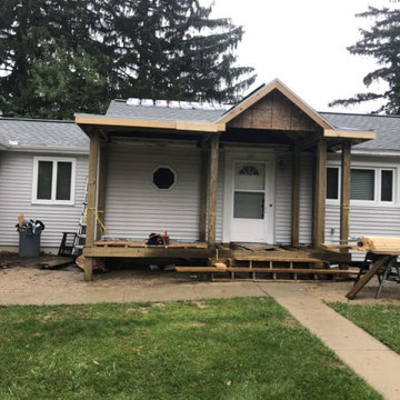 Composite Deck Front Porch and Barrel Cove Entryway