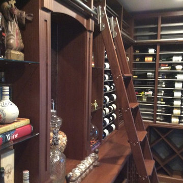 Residential Wine Cellar Orange County California Wood and Metal Racking