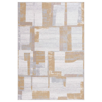 Safavieh Machine-Washable Bayside Collection BAY126 Rug, Ivory/Grey Gold, 8' X 10'