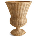 Napa Home & Garden - Riviera Footed Urn - Woven in the form of a classical ceramic urn, this statuesque wicker vessel is an unexpected look. Display just as it is, or fill it with a faux drop-in for a more lush look. A charming accent for covered porch, foyer or entryway.