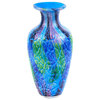 Cool Firestorm Murano Style Art Glass Vase 10"H