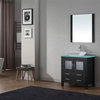 Dior 32" Vanity, Zebra Gray, Tempered Glass, Polished Chrome