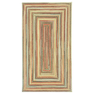 Portland Concentric Braided Rectangle Rug, Gold, 2'3"x9' Runner