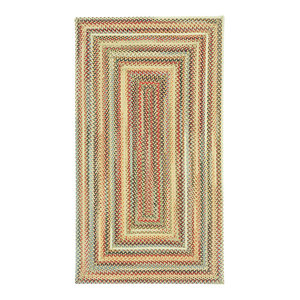 Portland Concentric Braided Rectangle Rug Gold Contemporary