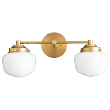 Schoolhouse Globe, Vanity Light Fixture, Raw Brass