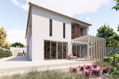 Modelo de diseño residencial mediterráneo pequeño