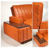 Consigned Mid Century Vintage Orange Naugahyde Convertible Sofa