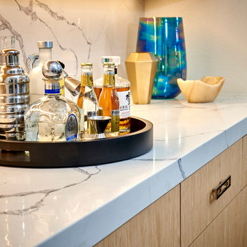Modern White & Wood Kitchen | Bar in Carmel Valley