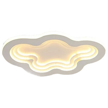 Minimalist Cloud LED Ceiling Light For Kids Room, Living Room, Study, L19.7xw12.6xh2.0", Brightness Dimmable