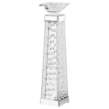 Elegant Decor Sparkle 18" Contemporary Clear Crystal Pillar Candleholder