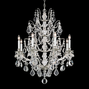 Bordeaux 8-Light Chandelier in Antique Silver With Clear Legacy Crystal