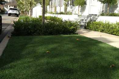 Inspiration for a transitional partial sun front yard concrete paver landscaping in Los Angeles.