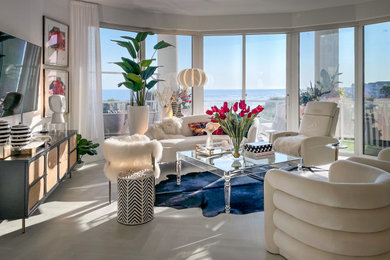 Transitional living room photo in Houston