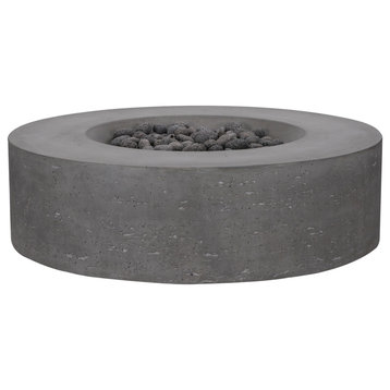 Pyromania Genesis Concrete Round Fire Table, 41", Slate Gray, Propane