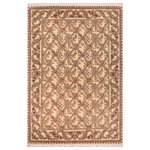 Bareens Designer Rugs - Basan Pak Persian Dixie Beige/Green Wool Rug - 10'0'' x 14'4'' - Designed with mesmerizing intricacy and gorgeous color palette, this hand-knotted masterpiece demonstrates the beauty and electrifying thrill of Pak Persian art. These meticulously hand-knotted Pak-Persian rug is made with pure wool and features breathtaking traditional, transitional, and tribal designs in bold luxurious color pallets. Known for their intricate designs these rugs are a reproduction of Persian rugs, made in Pakistan with unique Mughal designs. Made by master weavers using the same Persian texture, design and dying technique, we wanted to produce the most significant manifestation of Persian art, life, and culture. This rug is most famous for its exceptional quality, incredible designs, patterns, and vibrant rich color. Pak-Persian rugs made with Persian weave with high knot counts, which enables the high intricacy and detail found in the patterns are also referred to as "State of art", each color adds a rich beautiful detail in the artwork of this rug. The design, color, and beautiful chromatic composition with a vibrant sheen with intricate designs, exude beauty, elegance, and quality make this rug a masterpiece of its own.