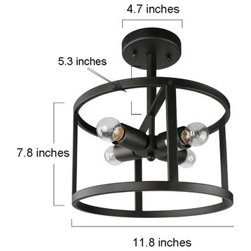 4-Light Drum Ceiling Pendant Lamp