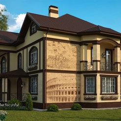 Фасады частного двухэтажного дома