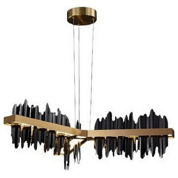 Black/gold led light ceiling chandelier for living room, bedroom, dining room, 2