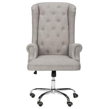 Ian Linen Chrome Leg Swivel Office Chair