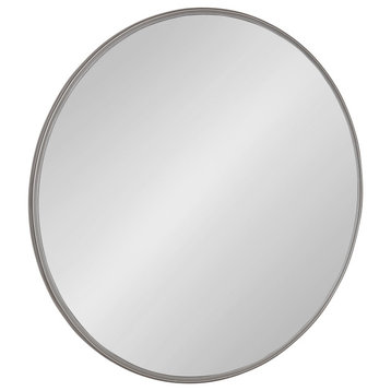 Caskill Round Framed Wall Mirror, Gray 30 Diameter
