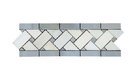 Blue Stone - Thassos White Marble 3 1/4x11 Basketweave Border