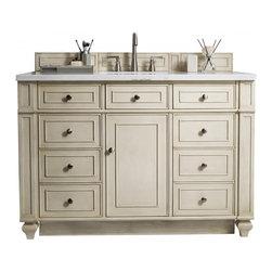 48 inch Antique Single Sink Bathroom Vanity Vintage Vanilla Finish - Bathroom Vanities And Sink Consoles