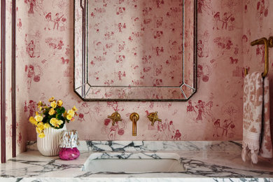 Inspiration for a transitional powder room remodel in DC Metro