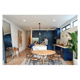 Kitchen with Blue Shaker Cabinets - Beach Style - Kitchen - Sydney - by ...