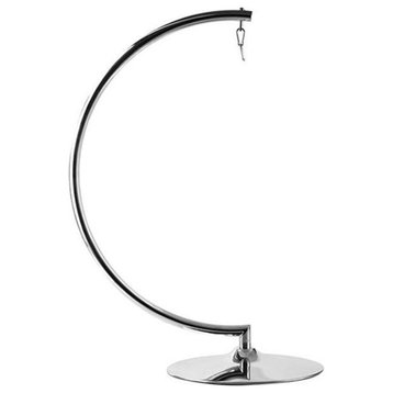 Aron Living 62" Mid-Century Metal Bubble Chair Stand in Silver