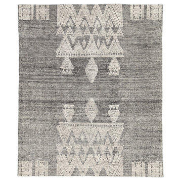 Jaipur Living Torsby Hand-Knotted Geometric Black/ Ivory Area Rug, 5'x8'