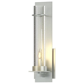 New Town 17.8" Interior Wall Sconce, Vintage Platinum, Seeded Glass