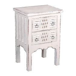 Sunset Trading - Whitewashed End Table - Side Tables And End Tables