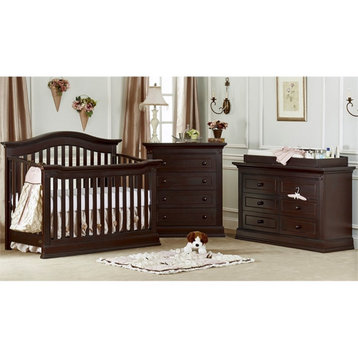 Baby Cache Montana Traditional Wood 4-in-1 Convertible Crib in Espresso
