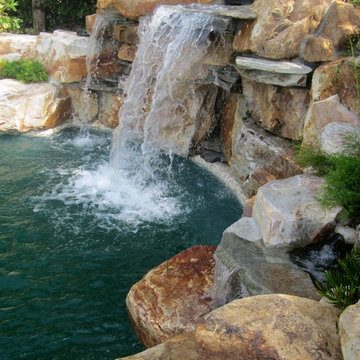 Pool waterfall cave effect