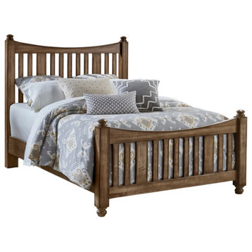Vaughan-Bassett Maple Road Queen Slat Poster Bed, Maple Syrup