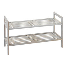 Norway Natural White 2-Shelf Shoe Rack