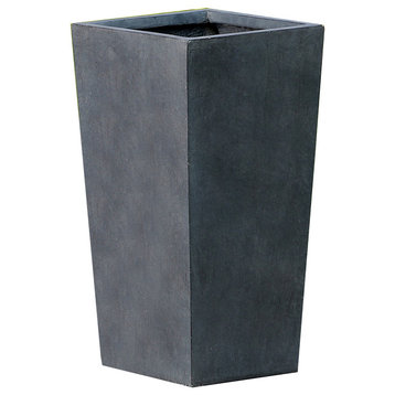 Gray MgO 18.5in. H Tall Tapered Planter
