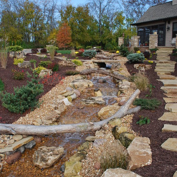 Poolscaping and waterfall