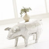 32" L Pig Side Table Sculpture Stainless Steel Mosaic Modern Contemporary
