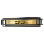 Z-Lite - Titania Two Light Vanity, Bronze / Olde Brass - Exquisitely crafted with bold bronze lines surrounding a gleaming olde brass frame this two-light vanity will illuminate your home in style. This handsome fixture looks especially elegant when placed over a bathroom mirror.