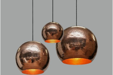 SoLuna Copper Globe Pendant Light in Polished Copper