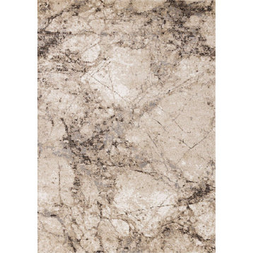 Covington Collection Beige Marble Rug, 5'3"x7'7"