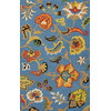 Country & Floral Hacienda Area Rug, Rectangle, Ensign Blue, 2'x3'