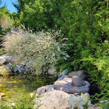 Back Yard Landscape Transformation with Incredible Water Feature