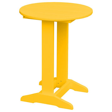 Poly Lumber Balcony Side Table, Lemon Yellow, Round