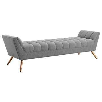 Response Upholstered Fabric Bench, Expectation Gray