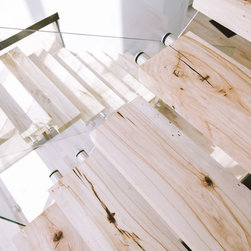 Bleached Southern Pecan stairs. - Wood Flooring